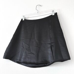 Silky black mini skirt